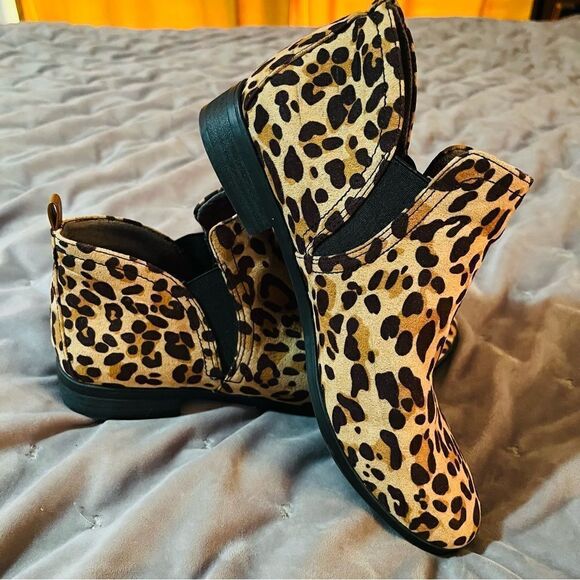 Dr. Scholl's Shoes Comfy Pull On Ankle Booties Leopard Black Tan 7.5 - Picture 8 of 11
